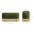 thumbnail image 5 of Jennifer Taylor Home Serena 38" Oval Storage Bench Ottoman, Olive Green Performance Velvet, 5 of 7