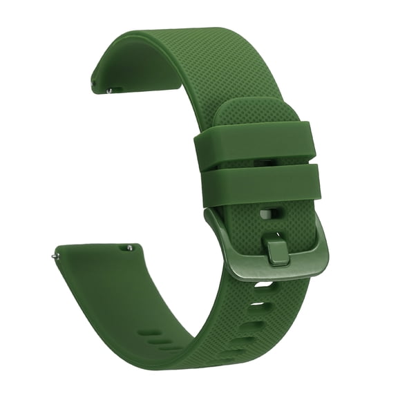 Uxcell Silicone Watch Bands 20mm Width Soft Quick Release Watch Bands Replacement Sports Straps with Stainless Steel Buckle for Men Women, Green