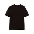 thumbnail image 2 of Men's Black Golden Print T-Shirt - 100% Cotton Relaxed Fit Casual Short Sleeve Tee, Lightweight 220 GSM for Spring Summer Fall, Machine Washable, PLuS SiZe, 2 of 6