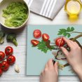 thumbnail image 3 of Cartoon Cutting Board, Funny Monkey Hanging from Tree and Holding Banana Jungle Animals Theme Print, Decorative Tempered Glass Cutting and Serving Board, Large Size, Chocolate White, by Ambesonne, 3 of 5