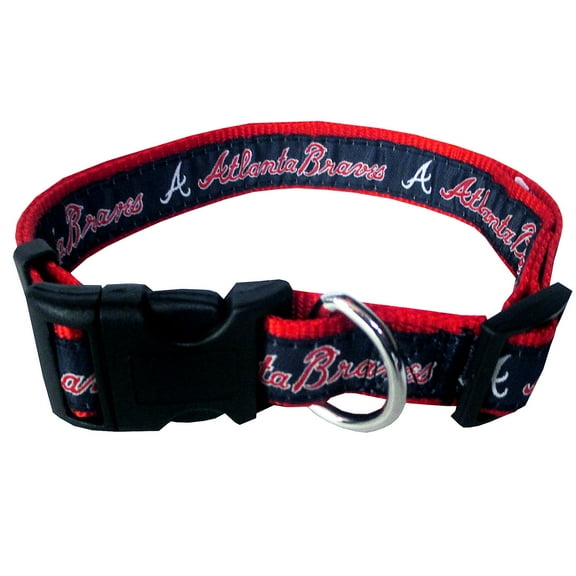 Pets First MLB Atlanta Braves Dogs and Cats Collar - Heavy-Duty, Durable & Adjustable - Medium