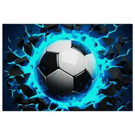 

Placemats Set of 1 Table Placemats for Home Holiday Party 3D Light Wall Football