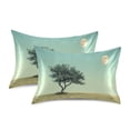 thumbnail image 2 of Dailycode Satin Pillow Case Queen Silk Pillow Cover for Hair and Skin Envelope Closure Tree and Moon 20"x30", 2 of 9