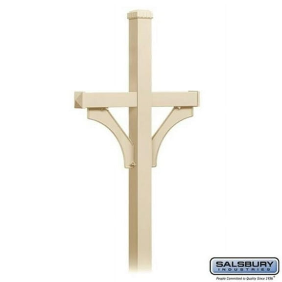 Salsbury Industries 4872SAN Deluxe Mailbox Post In-Ground Mounted 2 Sided for 2 Mailboxes, Sandstone