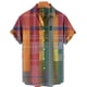 thumbnail image 3 of Camisas Vaqueras Para Hombre XXL Moda para hombre y ocio 3D Impresión digital Botón Solapa Camisa de manga corta Tops (Wine, L), 3 of 4