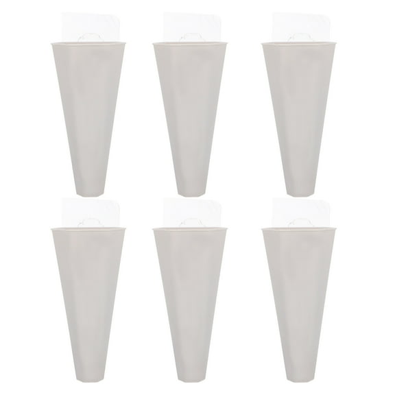 BESTYASH 6Pcs Wall Hanging Flower Bucket White PP Hydroponics Plant Display Living Room