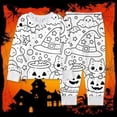 thumbnail image 4 of Afdoent Girls Pajamas Set Girls Halloween Print Hand Drawn Long Sleeve Pajama Loungewear Two Piece Outfit Holiday Party 5-6 Years, 4 of 7