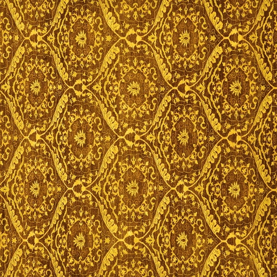 Ahgly Company Indoor Square Abstract Yellow Modern Area Rugs, 6' Square