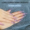 thumbnail image 3 of Fofosbeauty 24pcs Press on False Nail Tips Extra Long Coffin Manicure Full Cover Fake Nails, Purple Violet, 3 of 8