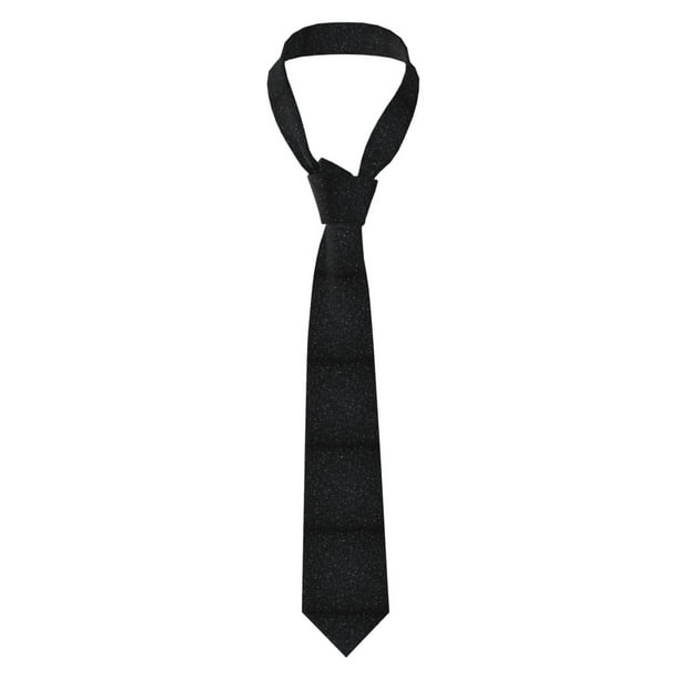 Balery Black Glitter Corbata Clásica de Seda para Hombre, Corbata Tejida Jacquard, Corbatas Formales para Negocios y Bodas