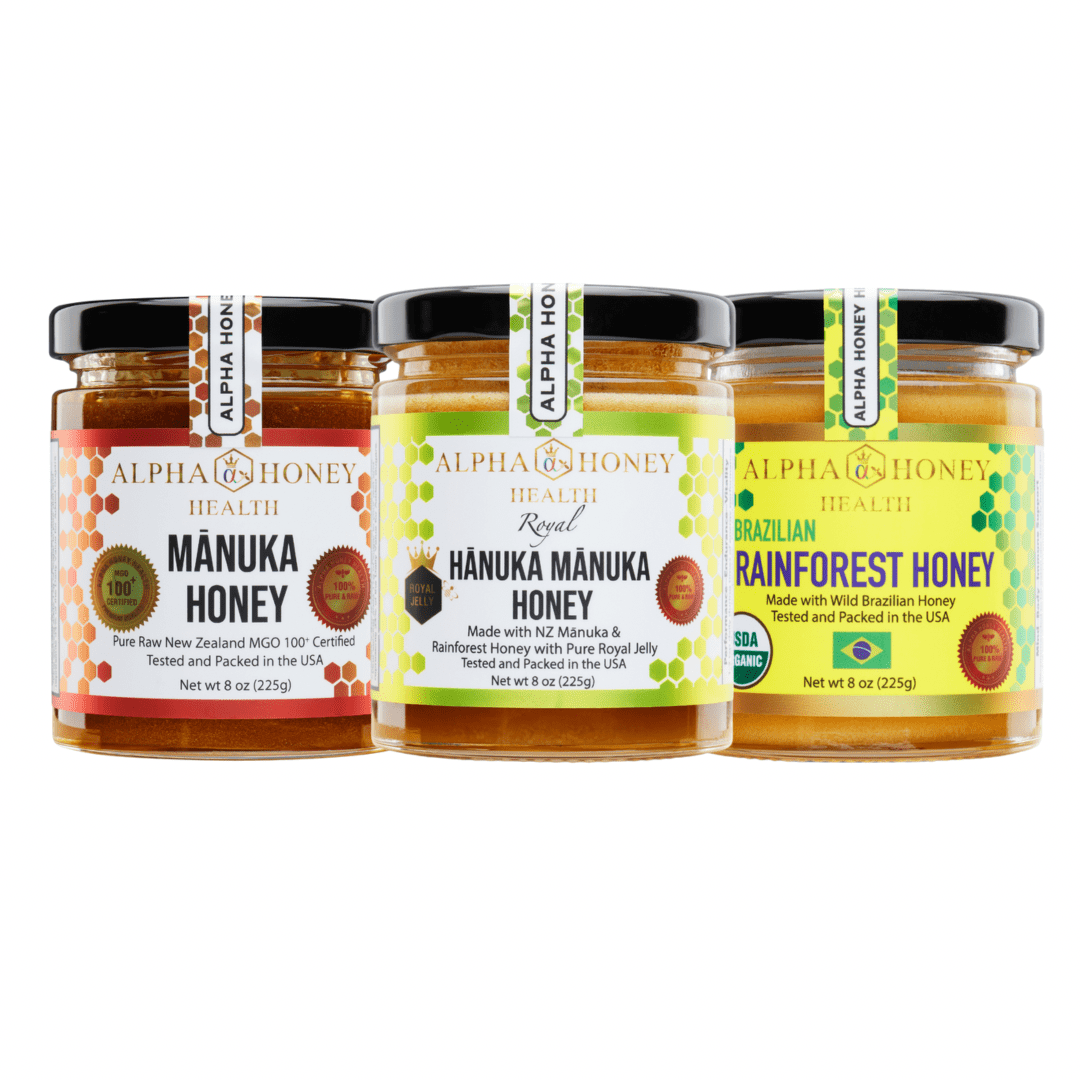 3 Gourmet and Manuka Honey Set by Alpha Honey Health Manuka Honey