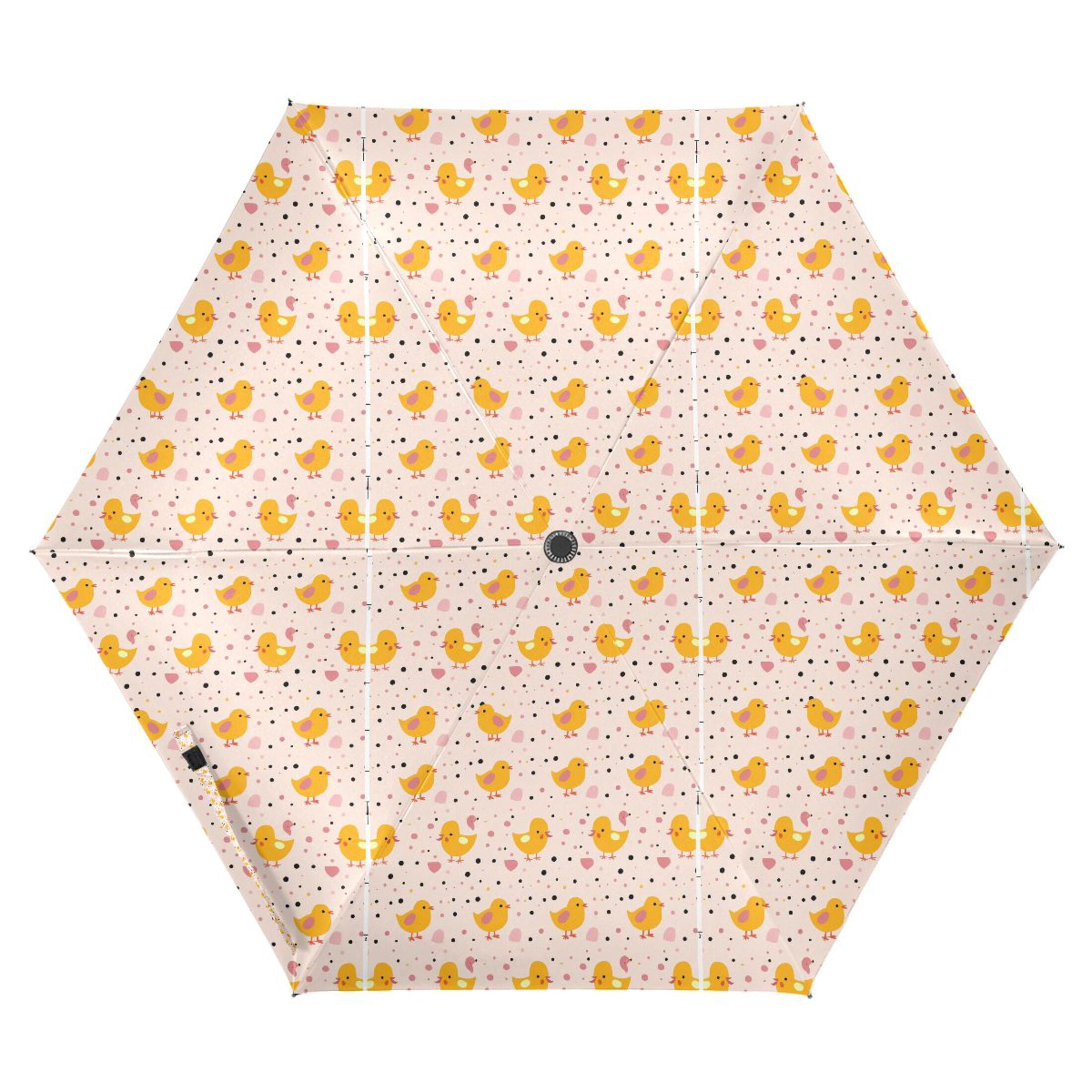 Adorable Baby Ducks Compact Sun Umbrella Windproof Travel Umbrellas for Rain Strong Portable UV Protection
