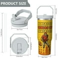 thumbnail image 5 of 1pc Chieftain 30oz Tumbler with Straw & Handle - Insulated Stainless Steel Cup | Holiday Gift for Man Women (Christmas, Valentine's, Birthday), 5 of 7