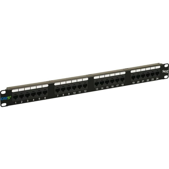 ICC ICC-ICMPP245EV Patch Panel, Cat 5E, 24-Port, 1Rms, 6 Pk