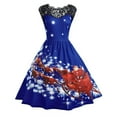 thumbnail image 2 of Vintage Christmas Dresses for Women 2024 Holiday Outfit Long Sleeve/Sleeveless Elegant Swing Tea Party Dresses, 2 of 3