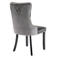 thumbnail image 4 of Tcbosik Upholstered Dining Chairs Set of 2, PU and Velvet Modern Kitchen Chair with Tufted Button Back and Solid Wood Legs, Easy Assembly, Black+Gray, 4 of 11