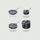 thumbnail image 2 of Ninja NeverStick Ceramic Pro Juego de utensilios de cocina de 7 piezas, ollas y sartenes antiadherentes, tapas de vidrio, revestimiento de cerámica, mangos de acero inoxidable, apto para estufa a horn, 2 of 5