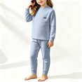 thumbnail image 4 of QSXADF Kid's Fall/Winter Fuzzy Casual Fleece Set Graphic Long Sleeve Tight Letter Thermal Top Pant 2 Piece Set For Home Wear Children Clothing Set, 4 of 6