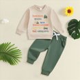 thumbnail image 2 of TOWED22 Toddler Baby Boy 2Pcs Outfits Print Graphic Pullover Tops + Drawstring Pants Set Fall Winter Clothes, 2 of 4