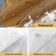 thumbnail image 4 of No Hook Shower Curtains with Snap-in Liner Set, Blue Brown Abstract Waterproof Hotel Style Bathroom Shower Curtain, Vintage Gradient Graffiti Oil Painiting Breathable Mesh Top Bath Curtains 60''x72'', 4 of 9