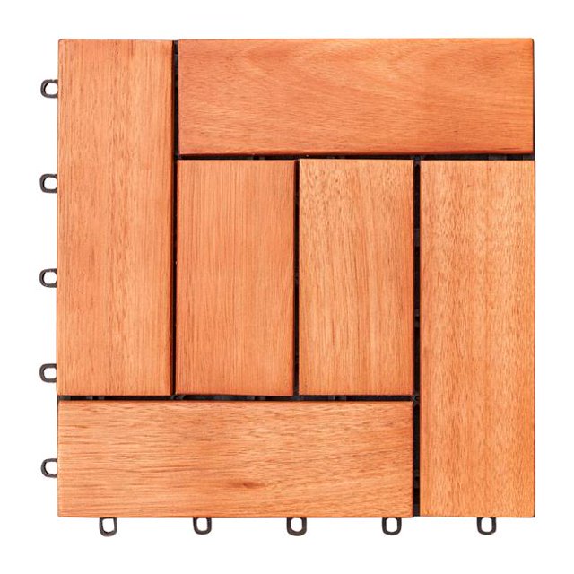 VIFAH V450 Hanalei Pont en Bois Emboîtable en Eucalyptus Rouge Brun