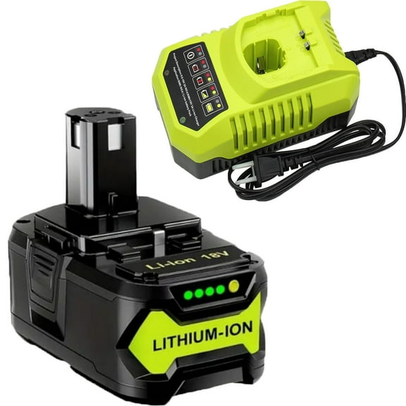 18V 8.0Ah P108 Replacement Battery and P117 Charger Compatible with Ryobi 18 Volt Lithium Battery P102 P103 P104 P105 P107 P109 P108 P190 P122