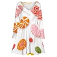 thumbnail image 3 of Sweets And Rainbow Lollipops Pattern Long Sleeve Dresses For Women Vintage Elegant Party Dress Oversized V-neck Dress S-8XL, 3 of 7