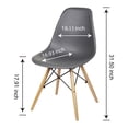thumbnail image 2 of Leejay Dark Gray Plastic Dining Chairs with Wood Legs for Kitchen Room, 2 of 5