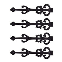 4 Dummy Strap Hinges Black Wrought Iron Decorative Renovator S