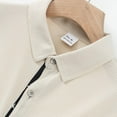 thumbnail image 4 of 50% Off Clear! Mens Casual Shirts, Men Casual Color Blocked Turndown Collar Button Short Sleeved Shirt L, Khaki, 4 of 9