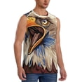 thumbnail image 2 of Bixox Men's Eagle With USA Flags Printed Shirt Sleeveless Fitness Tank Top-Large, 2 of 5