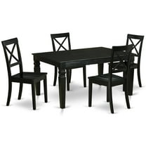 East West Furniture Dining Room Set Black, WEBO5-BLK-W
