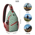 thumbnail image 5 of Sling Backpack,Light Blue Christmas Santa and Tree Pattern Sling Bag with Water Bottle Holder,Waterproof Sling Bag for Men/Women with Headphone Jack for Hiking,Travel, 5 of 6