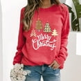 thumbnail image 5 of Christmas Sweatshirt for Women, Powerdelux Casual Style Long Sleeve Christmas Tree Pattern Crew Neck Pullover, 5 of 6