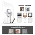 thumbnail image 3 of Ganchos adhesivos, ganchos de pared Ganchos transparentes sin costuras, 3 of 6
