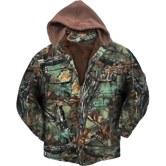 Trail Crest Men's Sherpa Lined Camo Hooded Jacket