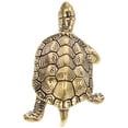 thumbnail image 6 of Brass Turtle Table Decor Vintage Small Gold Turtle Figurine Feng Shui Animal Statue Chinese Good Luck Wealth Sculpture for Home Office Garden, 6 of 10