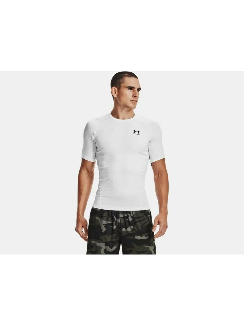 Armour Men's HeatGear Armour Compression Short Sleeve Shirt 1361518-100 White - Walmart.com