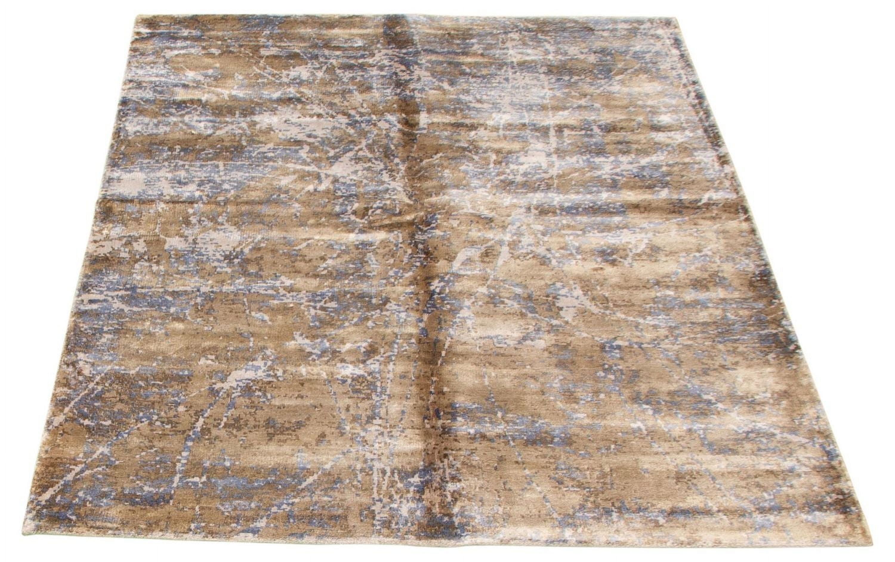 ECARPETGALLERY 5'0" x 7'6" Contemporary Galleria Hand Loomed Area Rug for Living Room, Dining Room and Bedroom in Brown