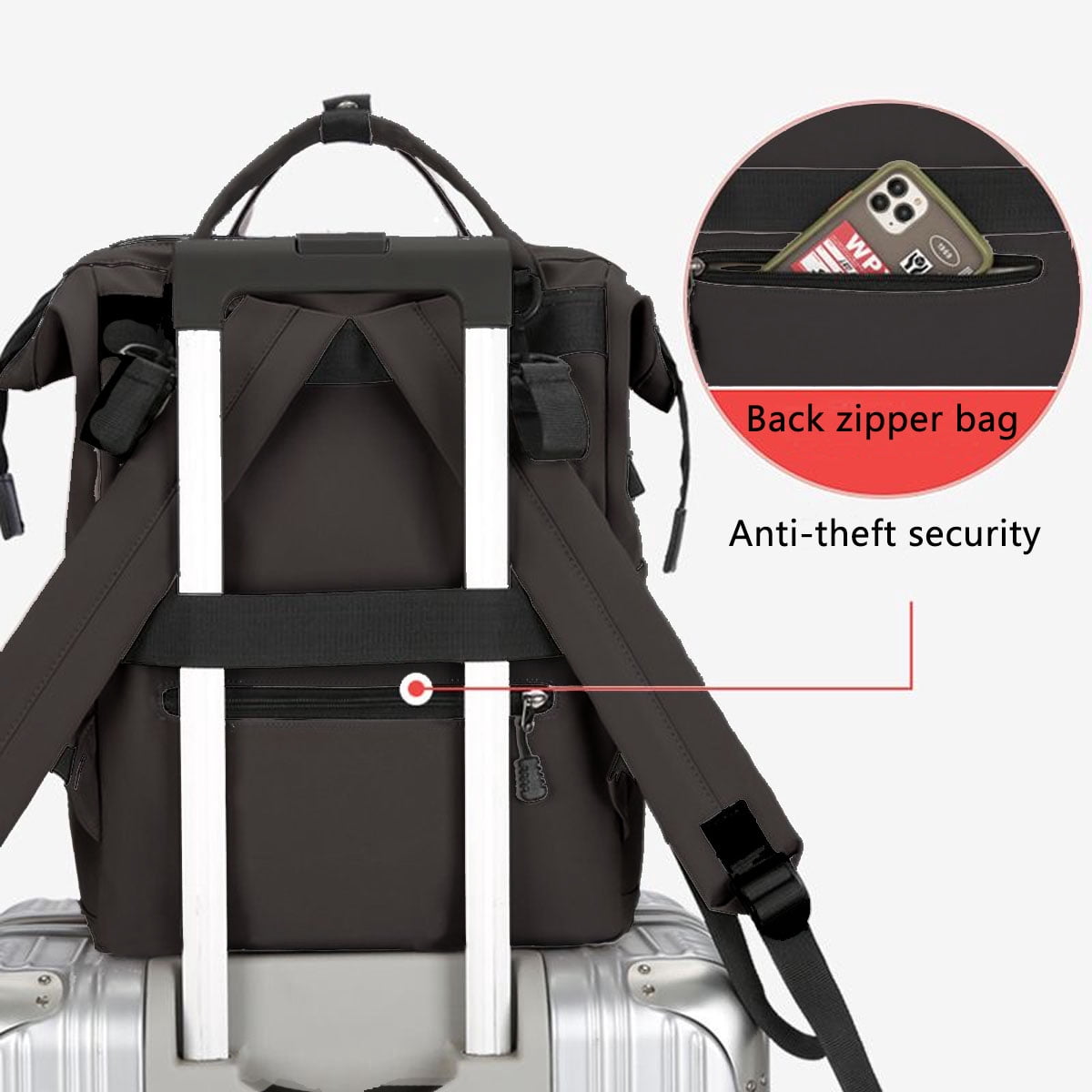 Diaper Bag Backpack, Multifunctional Baby with Insulated Milk Bottle Pockets, Large Capacity Portable Travel Backpack with USB Charging Port, Nappy Bag for Moms Dads
