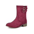 thumbnail image 2 of Women's Wide Calf B𝗈𝗈𝑡𝑠 Round Toe Chun𝗄𝗒 Booties Casual L𝗈w Block Heel Boot Cozy Pull On Ankle Booties with Buckle Strap Detail, Fashion Fall Winter Ladies Shoes for Outdoor, 2 of 9
