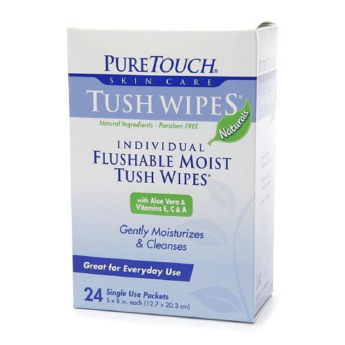 Toallitas húmedas desechables PureTouch Tush Naturals para adultos, 6 x 144