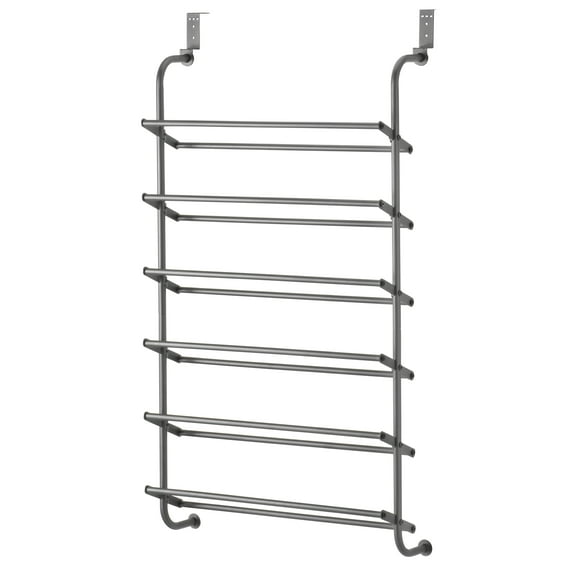 Whitmor 6-Tier Durable 18 Pair Shoe Rack, Metal, Gray