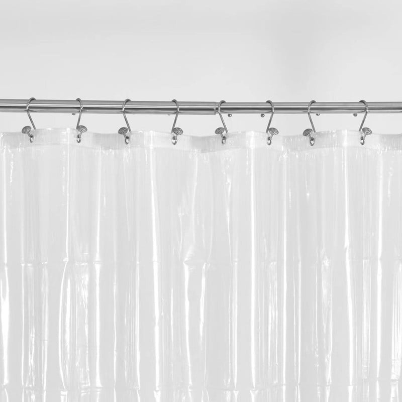 Barossa Design Long Heavyweight Shower Curtain Liner Frosted with 6 Waterproof, PVC