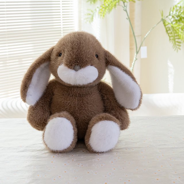 QIPOPIQ Lapin Courant Simulé aux Longues Oreilles Brun 53 cm