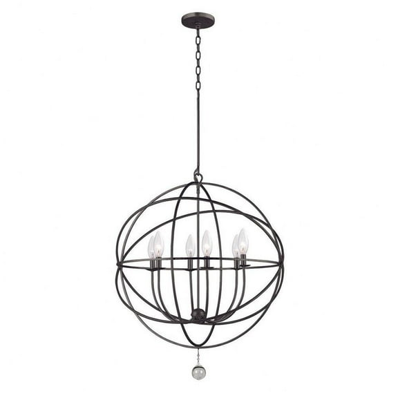 Six Light Chandelier in Minimalist Style 28.5 inches Wide By 35.5 inches High-English Bronze Finish Bailey Street Home 49-Bel-1628236