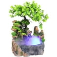 thumbnail image 2 of JTWEEN Tabletop Waterfall Fountain Indoor Mini Rockery Water Fountain Desktop Chinese Fengshui Waterfall Zen Meditation Indoor Waterfall Feature with Automatic Pump Illuminated Colorful Atomize, 2 of 9