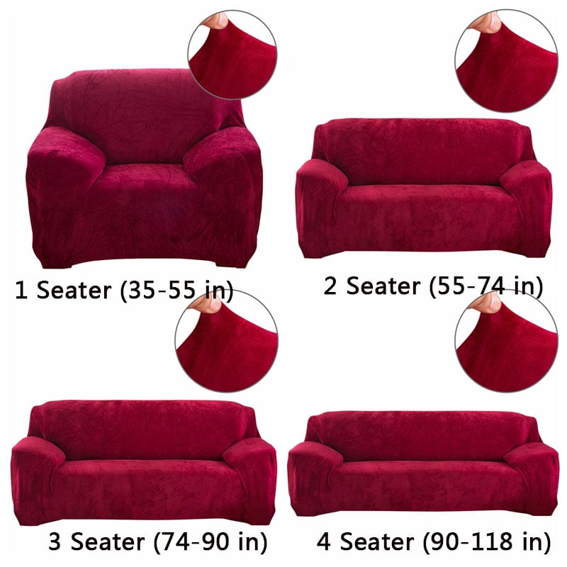 Modern Velvet Plush Sofa Slipcover Stretch Couch Cover Comfy Furniture Protector 