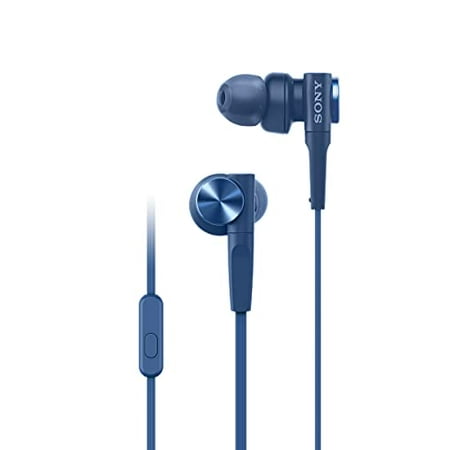 Sony MDRXB55AP Wired Extra Bass Earbud Headphones In Ear Headset with Mic, Blue