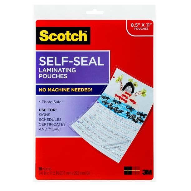 Scotch Self-Seal Laminating Pouches, 10 Count, 8.5